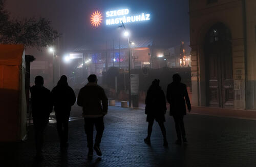 Foggy night walk